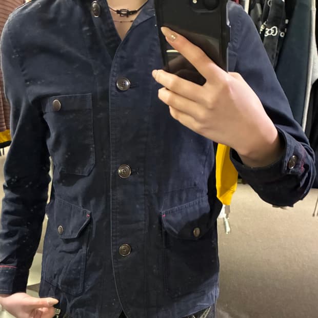 S)유니클로x이네스 드 라 프레상쥬 빈티지 흑청 자켓