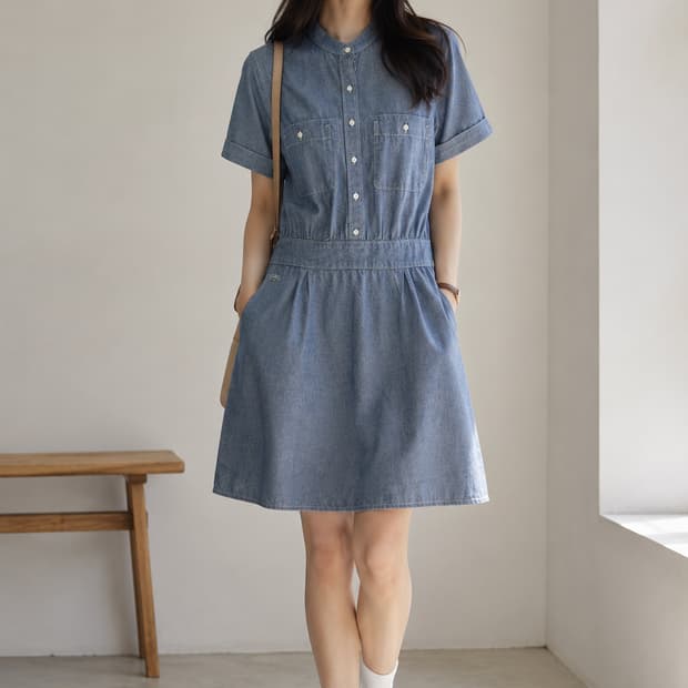 라코스테 데님 셔츠 원피스 S