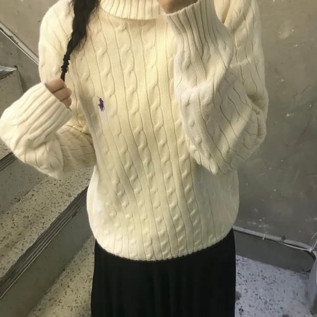 🤍 폴로 랄프로렌 터틀넥 아이보리 니트