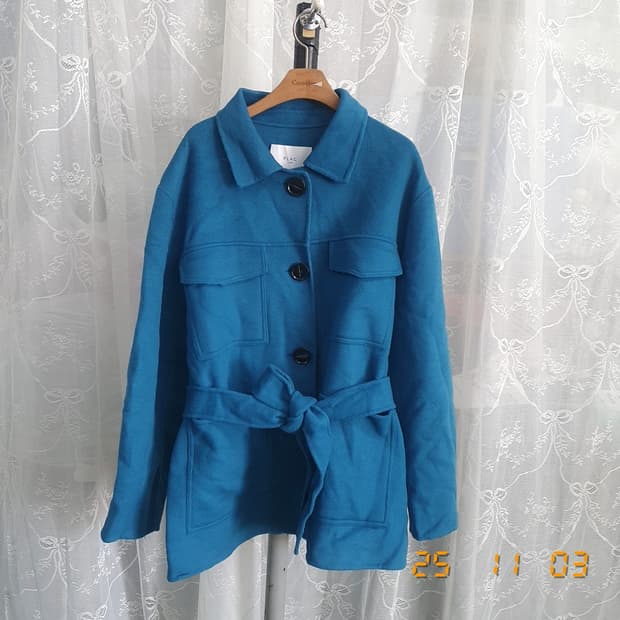 PLAC 울 캐시미어 반코트 free 블루