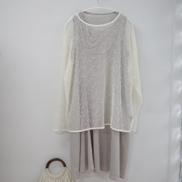 Ivory dot summer knit