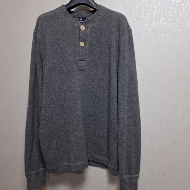 일본빈티지 폴로 랄프로렌 남성 그레이 헨리넥울니트 남성 95적당 표기L
