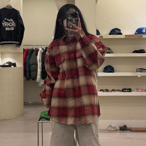 필드앤스트림 레드 체크 셔츠 U1053