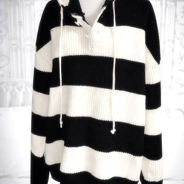 Stripe Knit Hoodie