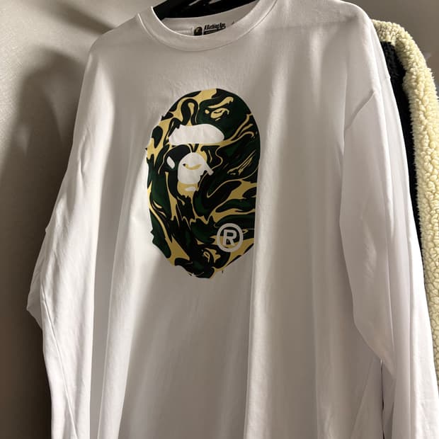 베이프 마블링 카모 오버핏 맨투맨 XL