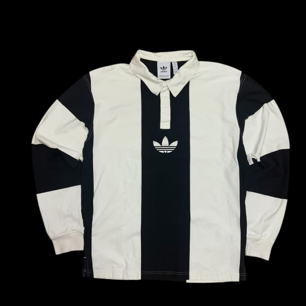 아디다스 스트라이프 럭비 티셔츠