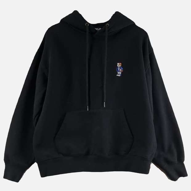 YALE 블랙 공용 후드티 S N5012