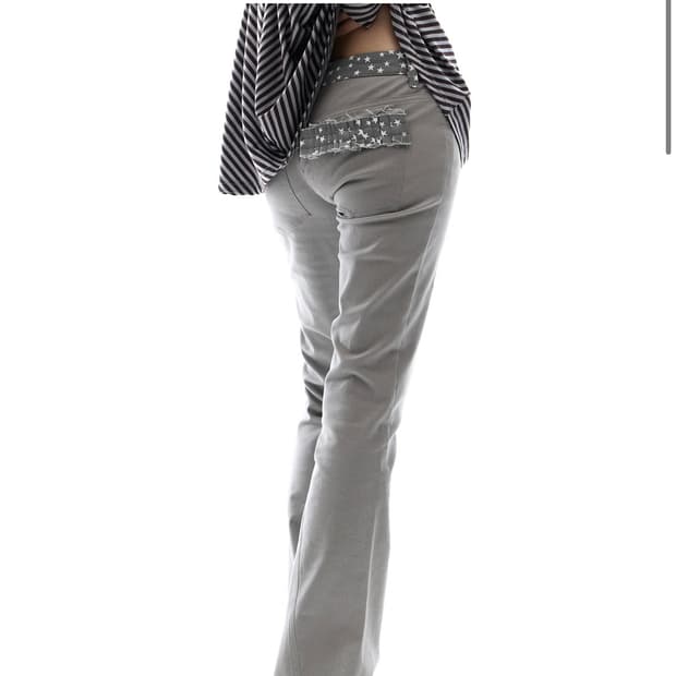 오호스 별 모양 장식 부츠컷 팬츠 그레이