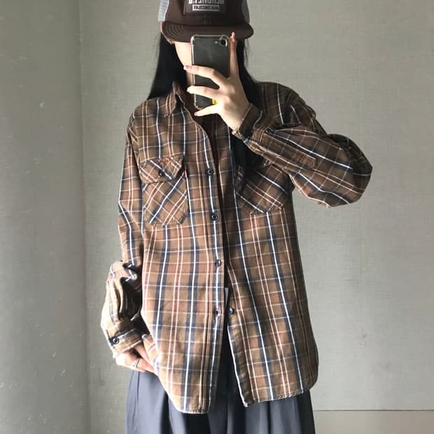 리바이스 브라운 체크셔츠