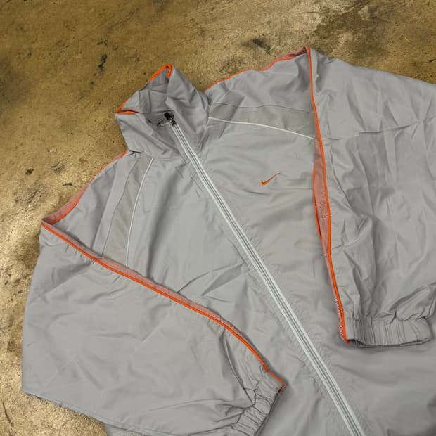[정품/L] 나이키 바람막이 회색 주황색 b15