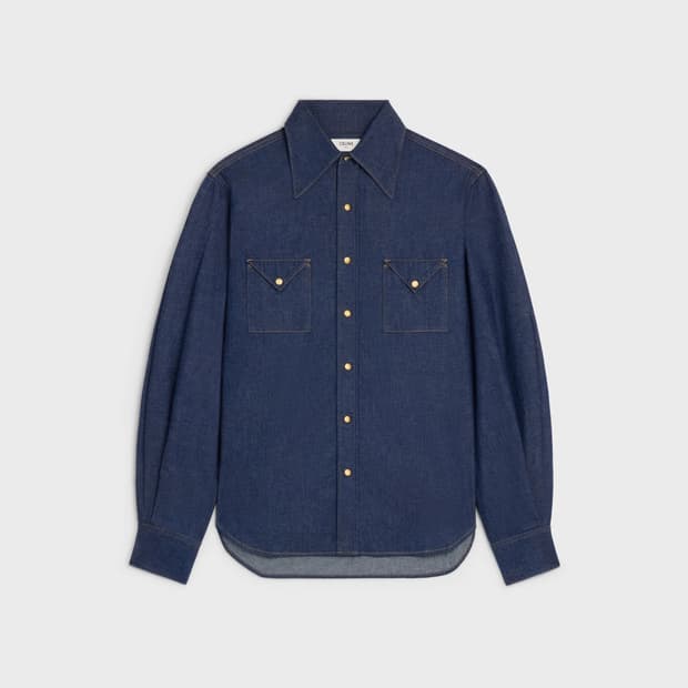 [투어스 신유님 착용] 셀린느 26ss 트리옹프 버튼 워시드 데님 셔츠