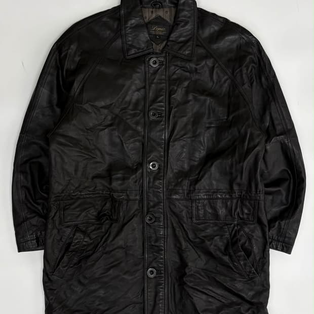 [L] Dopio 빈티지 양가죽 하프 코트 자켓