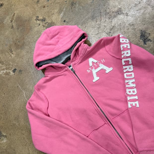 아베크롬비 딸기우유 핑크 딱붙 후드집업