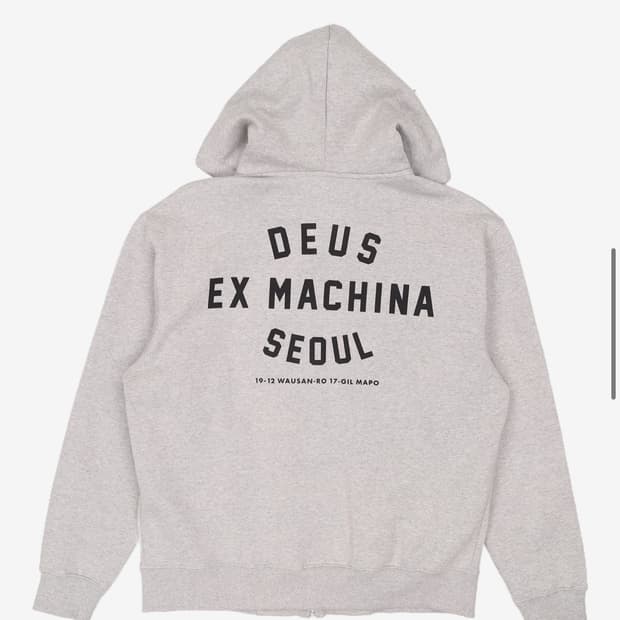 [L] 데우스 엑스 마키나 서울 컬리지 후드집업 자켓 그레이 헤더