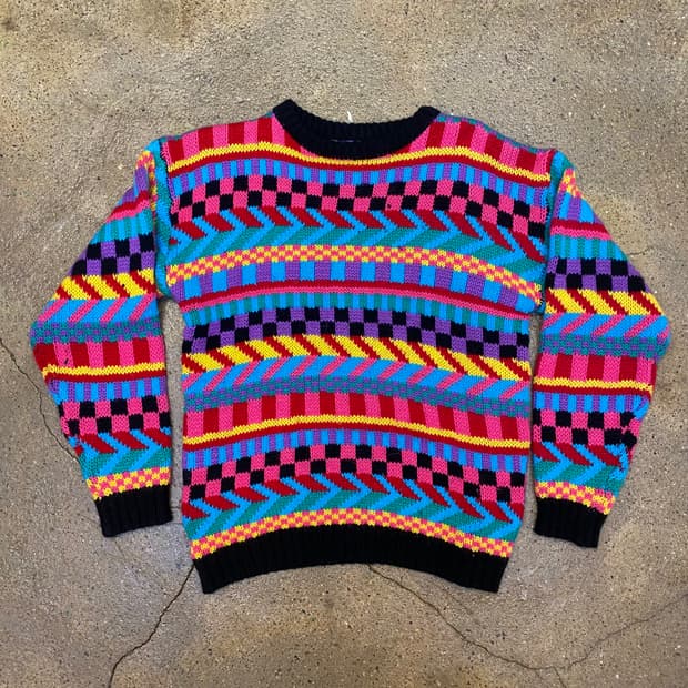  90s USA 빈티지 패턴 니트