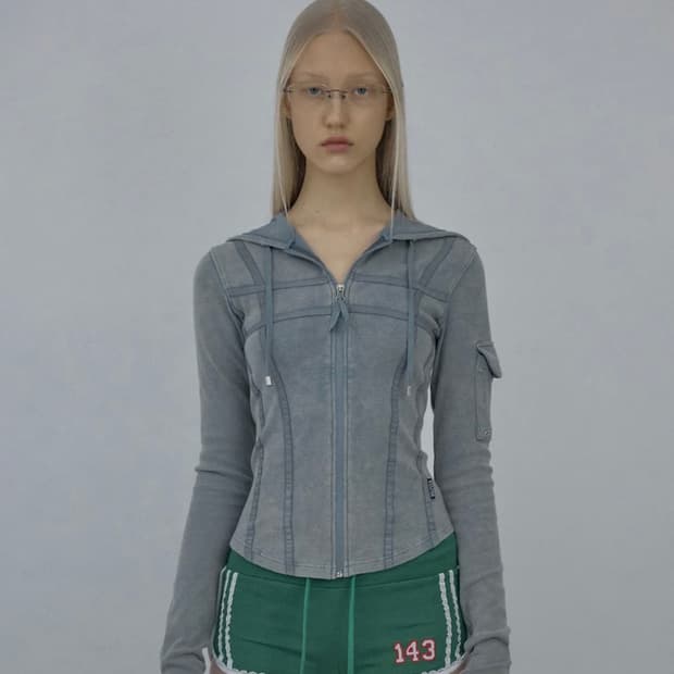 스컬프터 워시드 본디지 후디 세이지 m