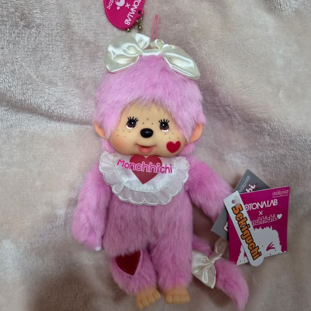 고전 오토나랩 몬치치 핑크 인형