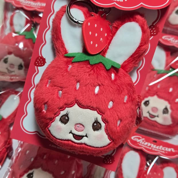 몬치치 한정 딸기 치무탄 지갑 파우치 키링