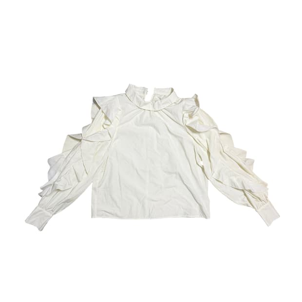 Ange Charme 티어드 러플 블라우스