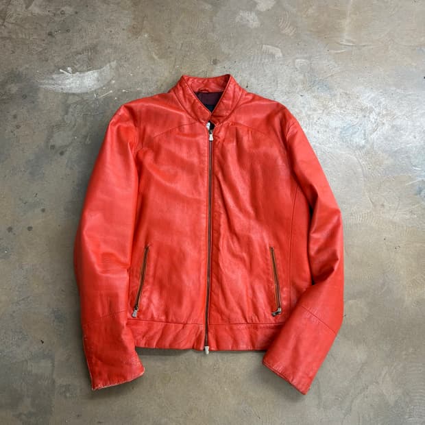 90s Versace Jeans Couture 싱글라이더 레더자켓