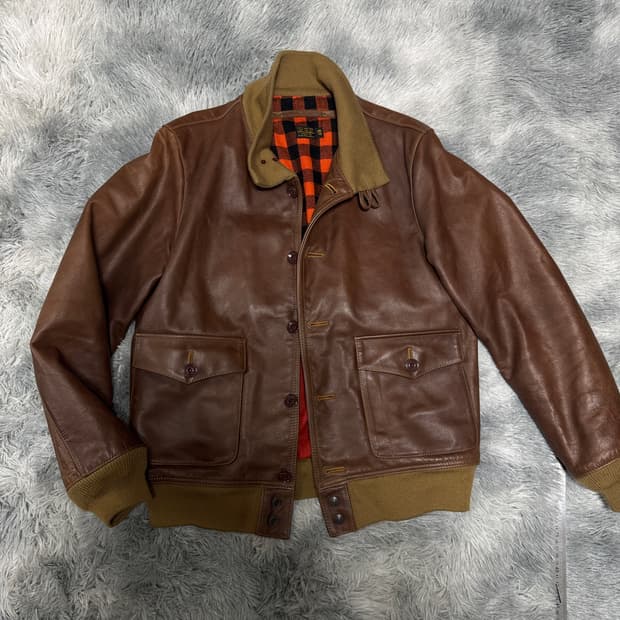 스웰맙 A-1 type 울 가죽자켓 40 L사이즈