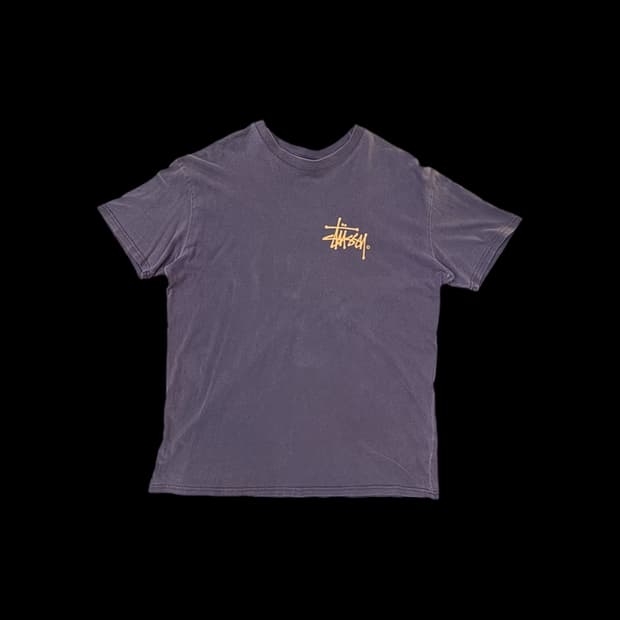 스투시 베이직 로고 티 워시드 퍼플