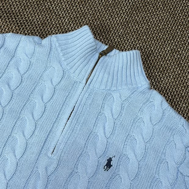 폴로 랄프로렌 케이블 반집업 니트