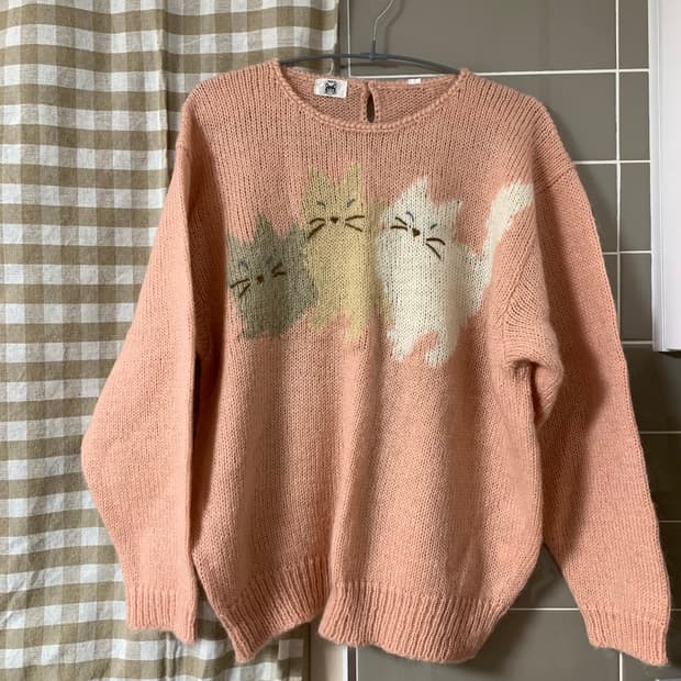 빈티지 고양이 니트