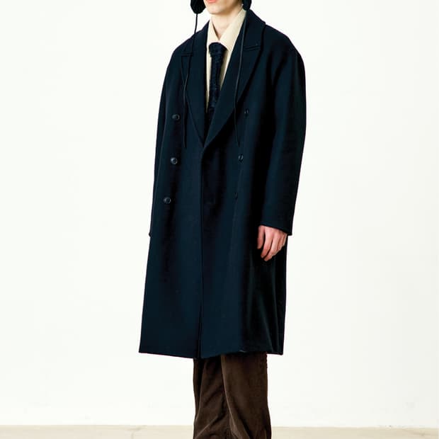 쿠어 MTR 오버핏 더블 롱 코트 L 블랙