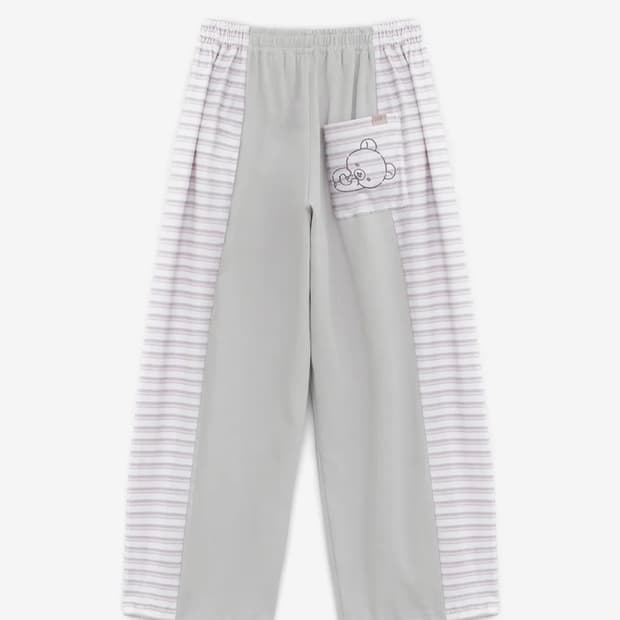 허그유어스킨 스트라이프 코리락쿠마 조거 팬츠 (핑크) 바지