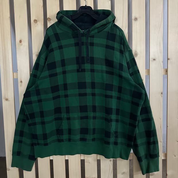 (2XL) 폴로 랄프로렌 그린 타탄체크 후드