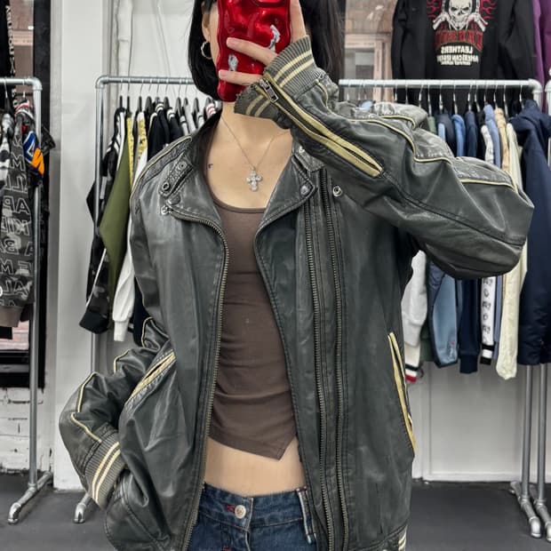 디젤 양가죽 라이더 레더 자켓