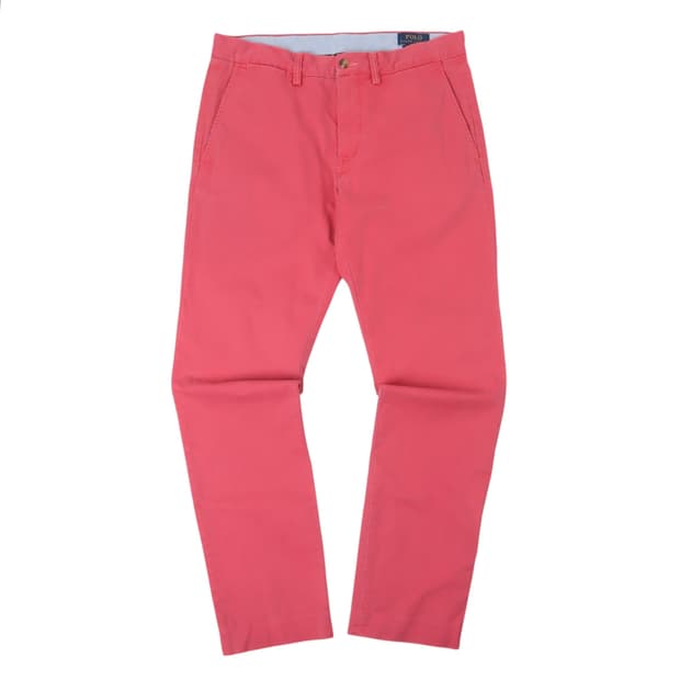 폴로 랄프로렌 다크 핑크 스트레치 슬림핏 코튼 팬츠