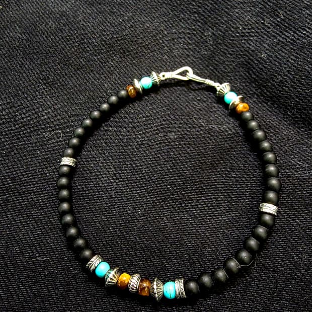 3Cross  silver925 onxys bracelet