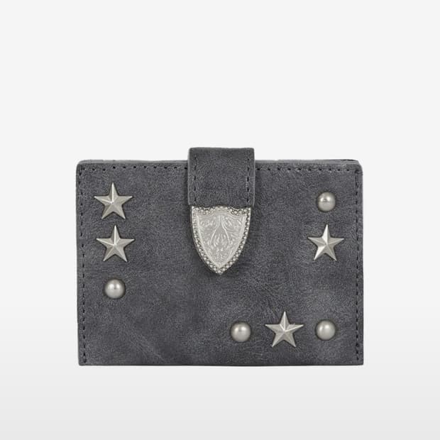 일리고 웨스턴 아코디언 카드 지갑 차콜 