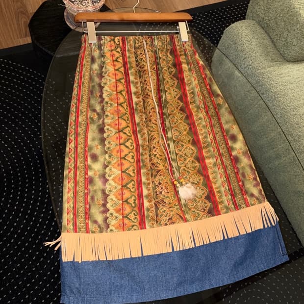 fringe patterned skirt