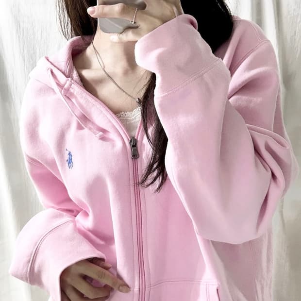 폴로 랄프로렌 딸기우유핑크 후드집업