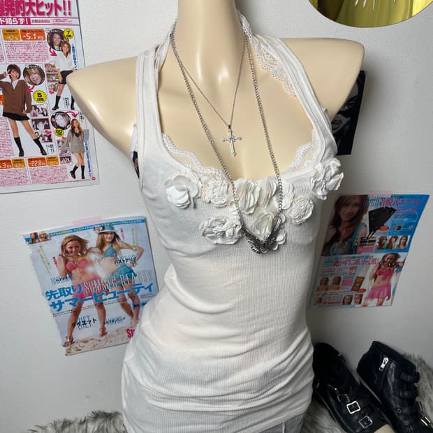 Abercrombie 아베크롬비 화이트 나시 슬리브리스