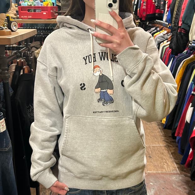 [HI] 아웃스탠딩 후드티 그레이