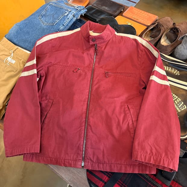 던힐  포르투갈 생산 버건디 람포 지퍼 사양 라이더 자켓