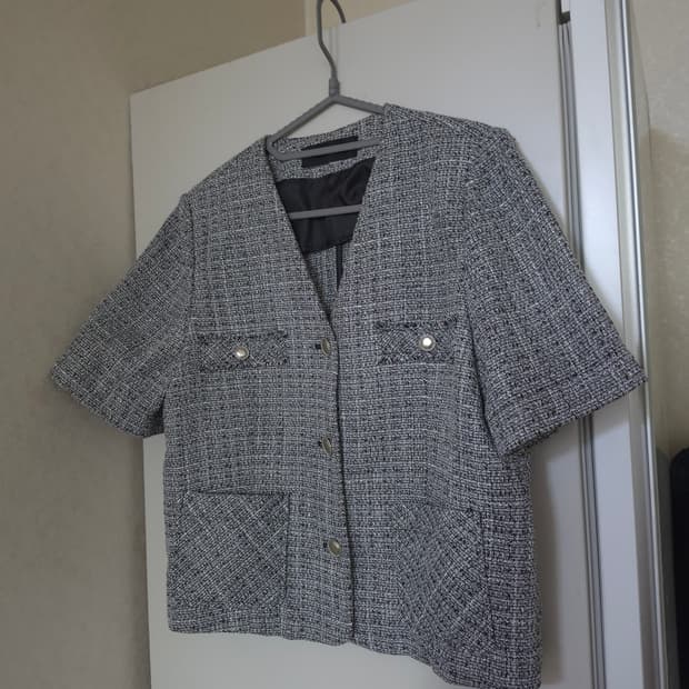 아이잗 트위드 반팔 자켓