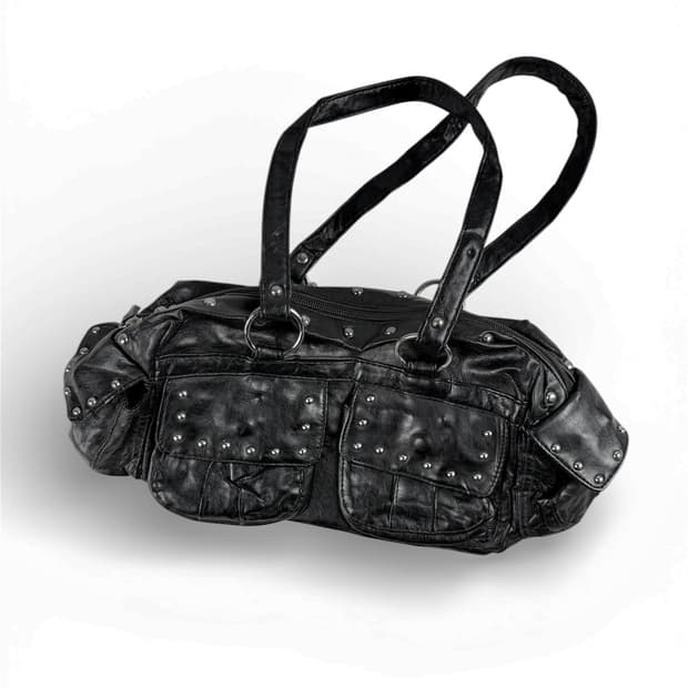 JPN 스터드 레더 토트백