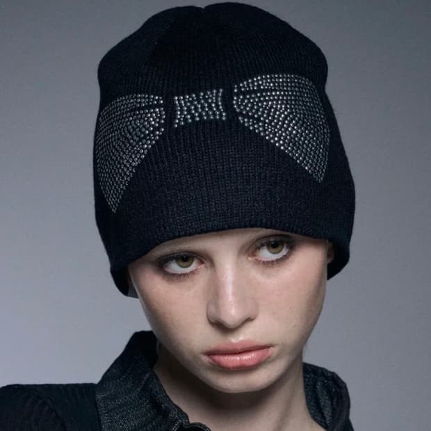 셋업이엑스이 RIBBON HOTFIX 비니 블랙