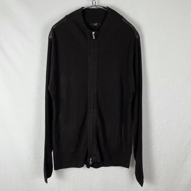 23 Homme 가죽패치 니트집업