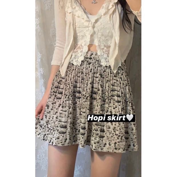버터플라이빈티지 미니 여리 호피 스커트