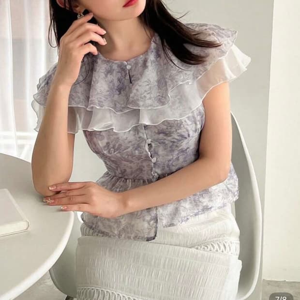 쉬인 스나계 프릴 블라우스