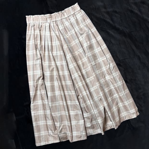 일본빈티지 GU 체크 롱스커트