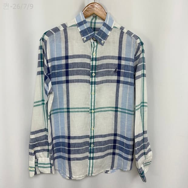 빈폴 남자 마100% 마 체크셔츠 남장 100