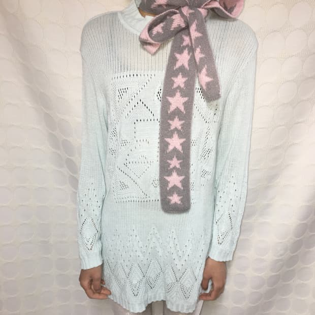 Courreges민트 블루 니트 긴팔