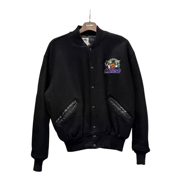 DeLong 드롱 오리지널 NHL 울 바시티자켓 레더포켓 마스코트 디테일